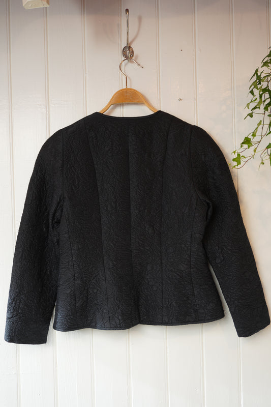 Svart quiltad sidenkavaj – Guy Laroche