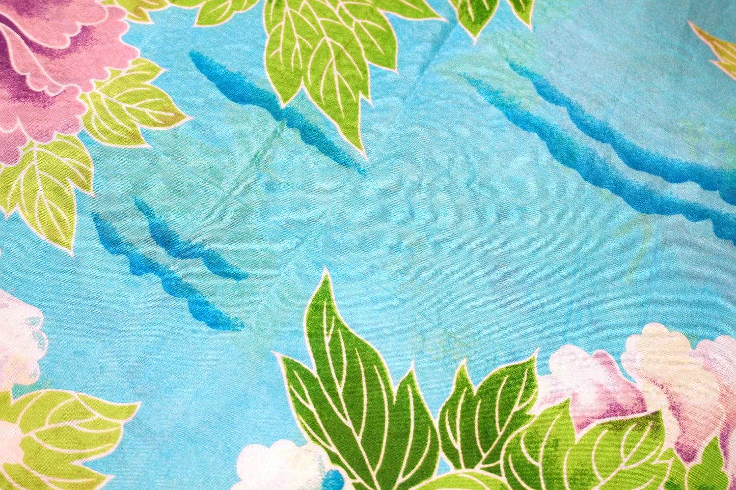 Kenzo sidenscarf – floral scarf i turkos, lila och grönt