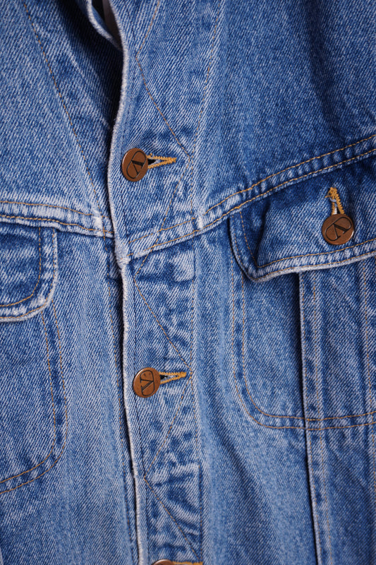 Valentino Jeansjacka – 90-tal Klassisk Denim Trucker