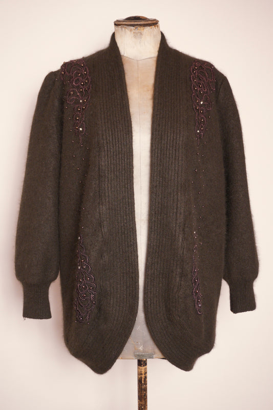 Chokladbrun angorakofta