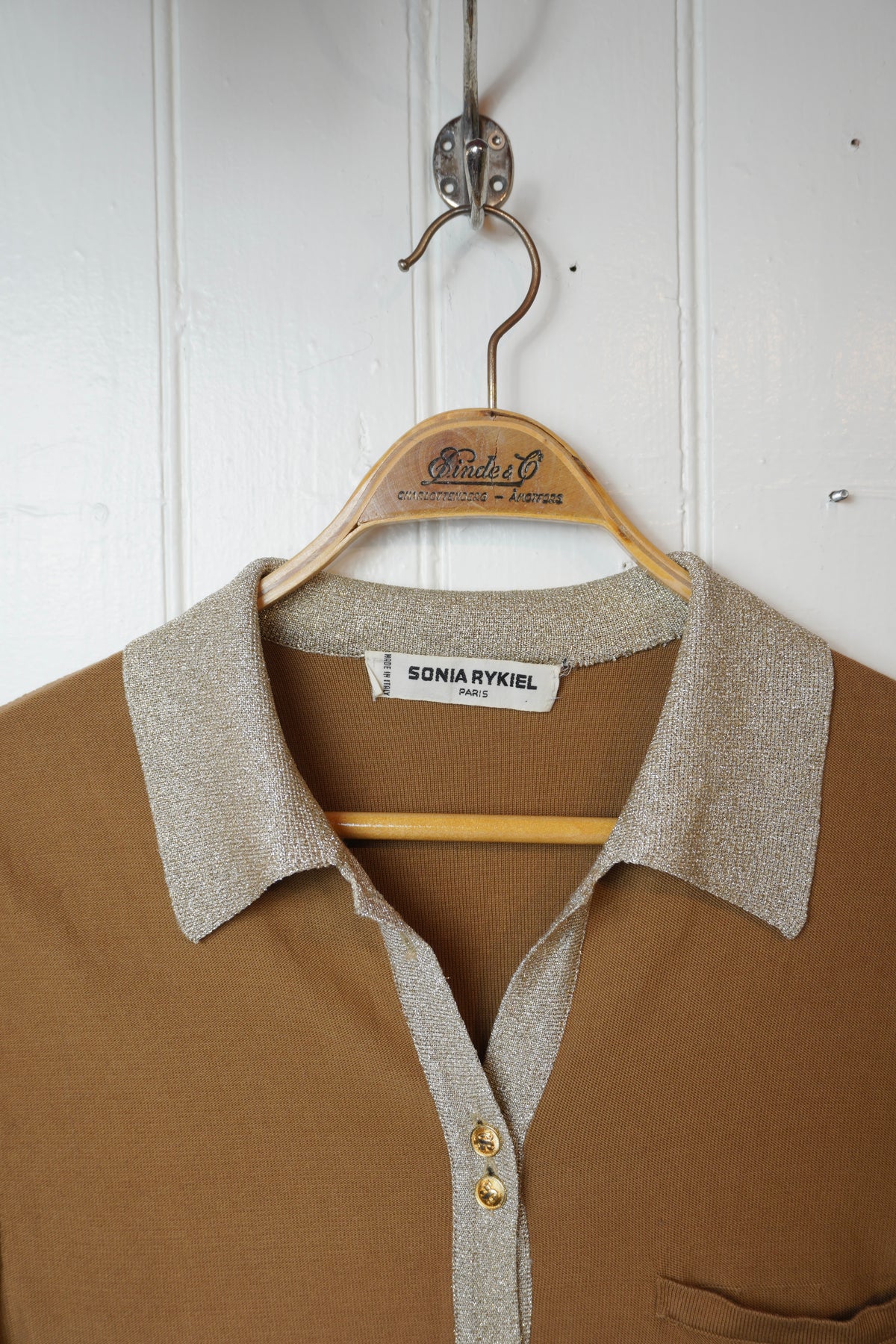 Brun topp med skimrande detaljer – Sonia Rykiel