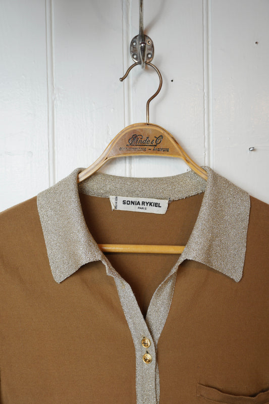 Brun topp med skimrande detaljer – Sonia Rykiel