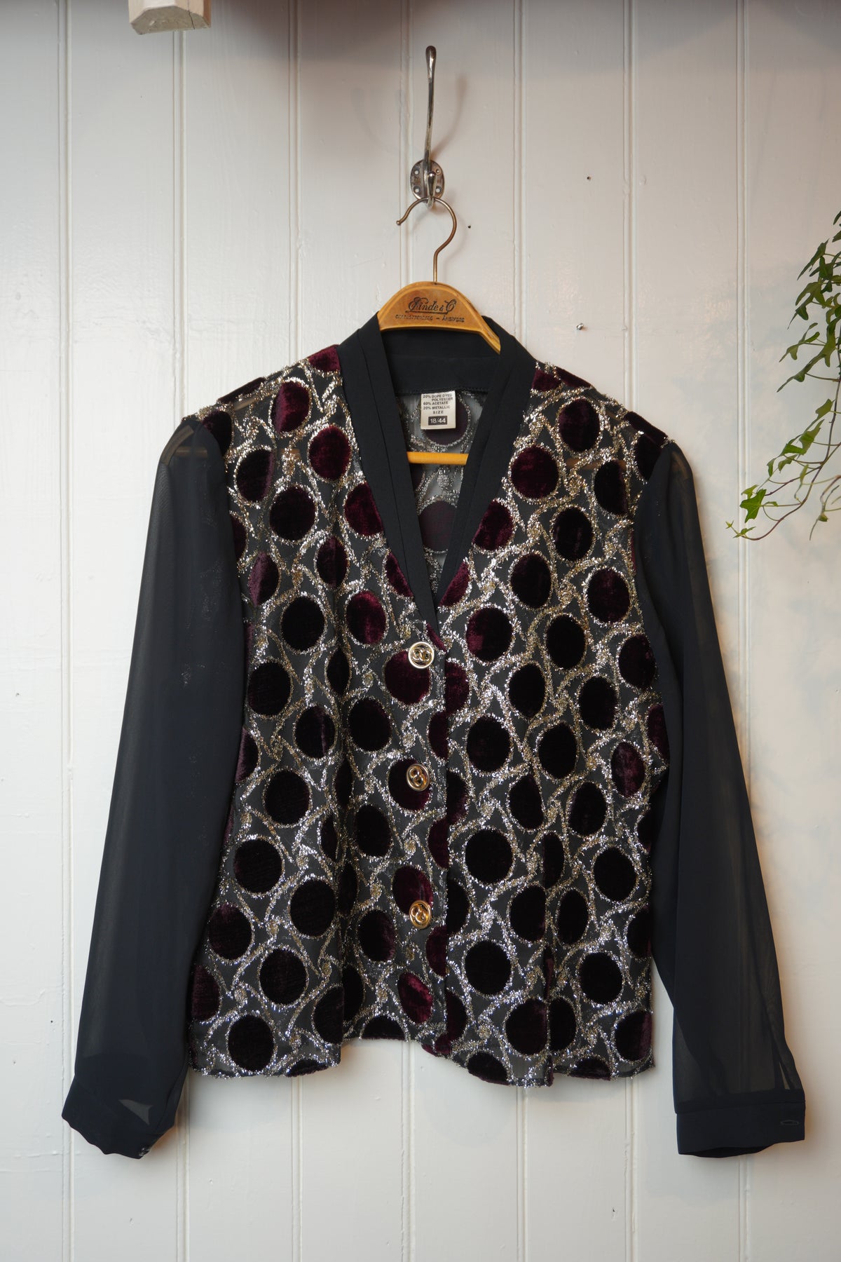 Vintagekavaj med sammet och metallic