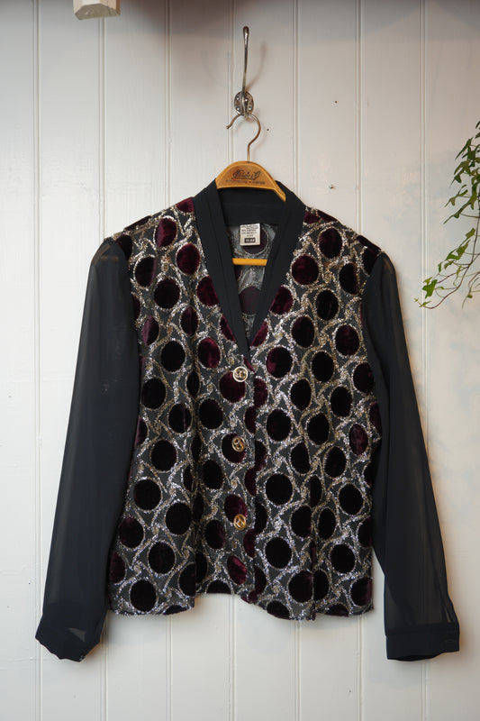 Vintagekavaj med sammet och metallic