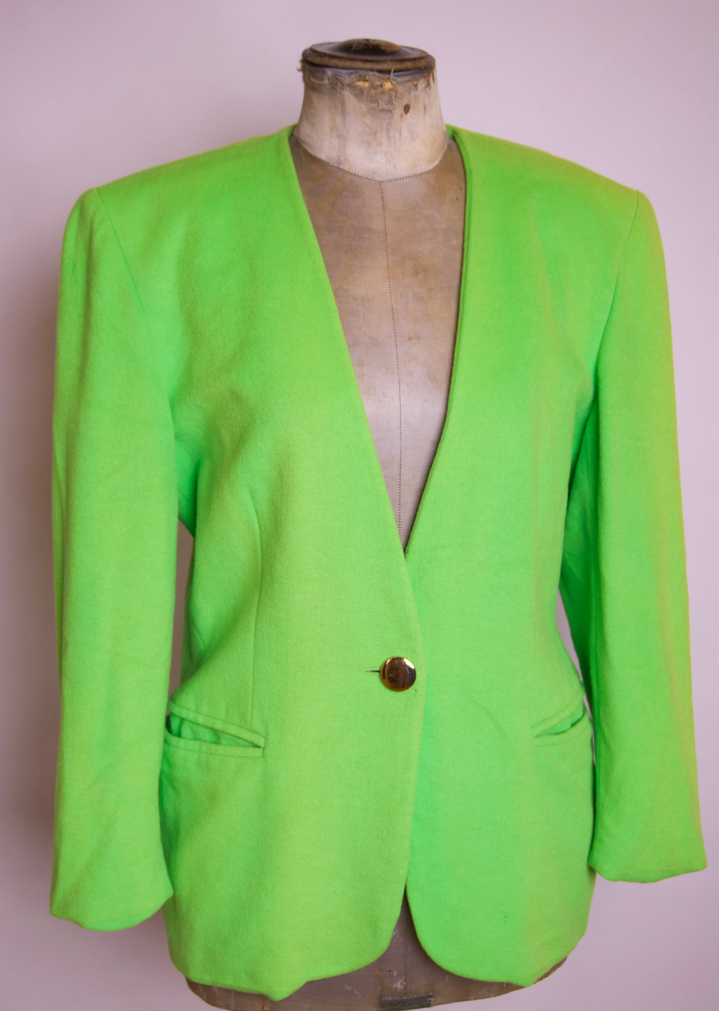 Escada by Margaretha Ley – Kavaj i neon-grönt ullmix