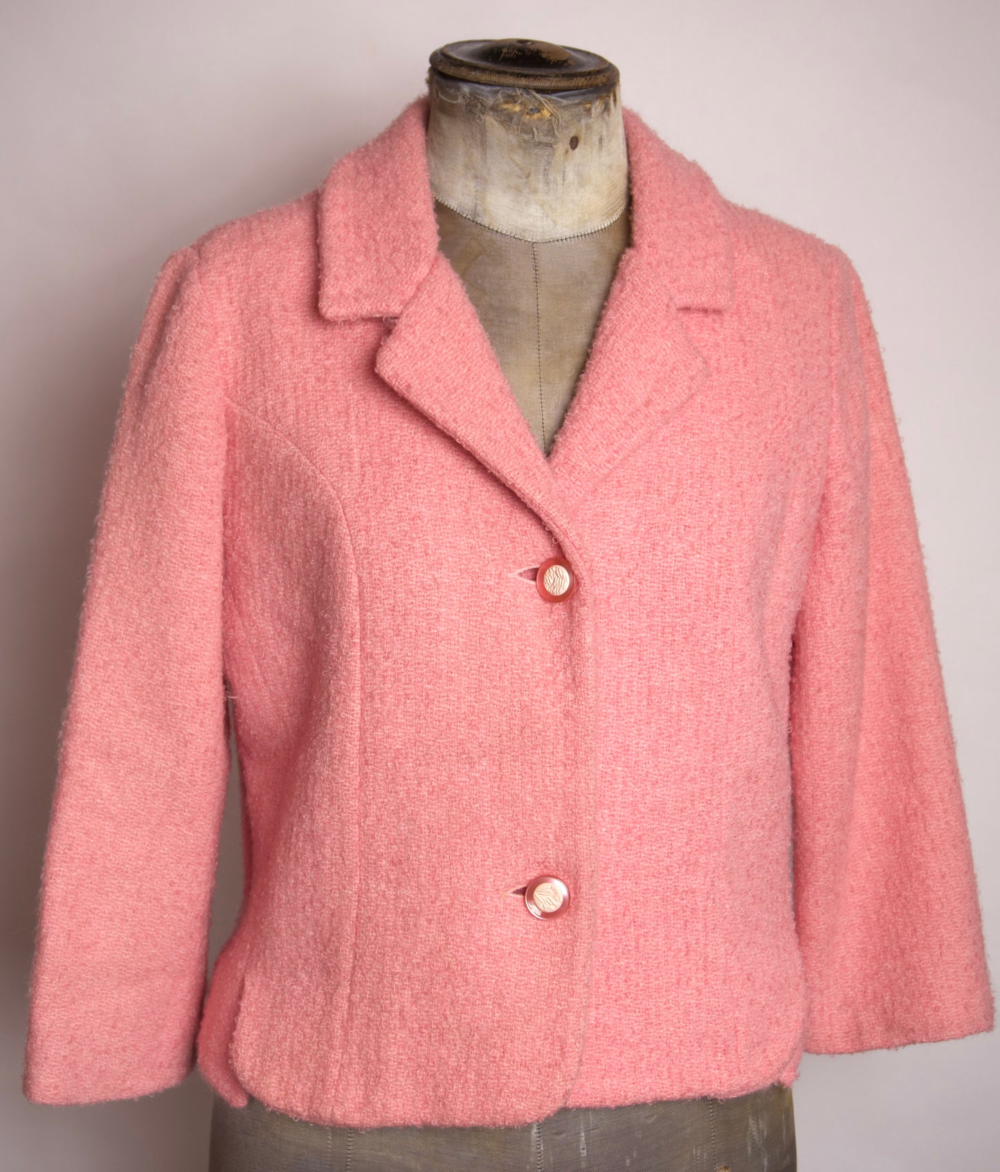 Vintage kavaj i rosa bouclé