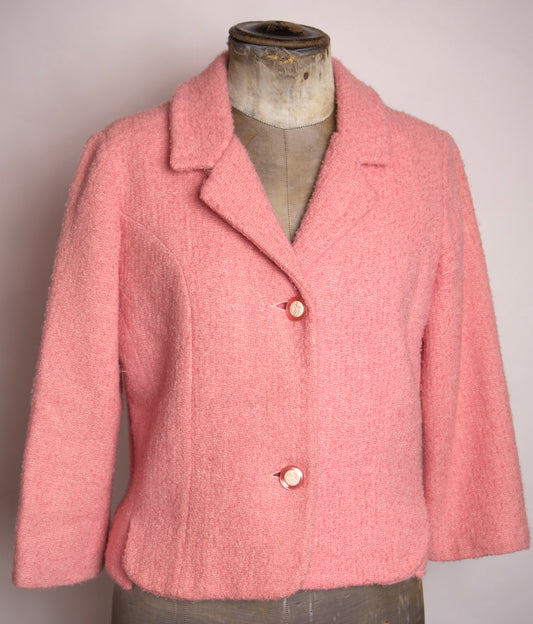 Vintage kavaj i rosa bouclé