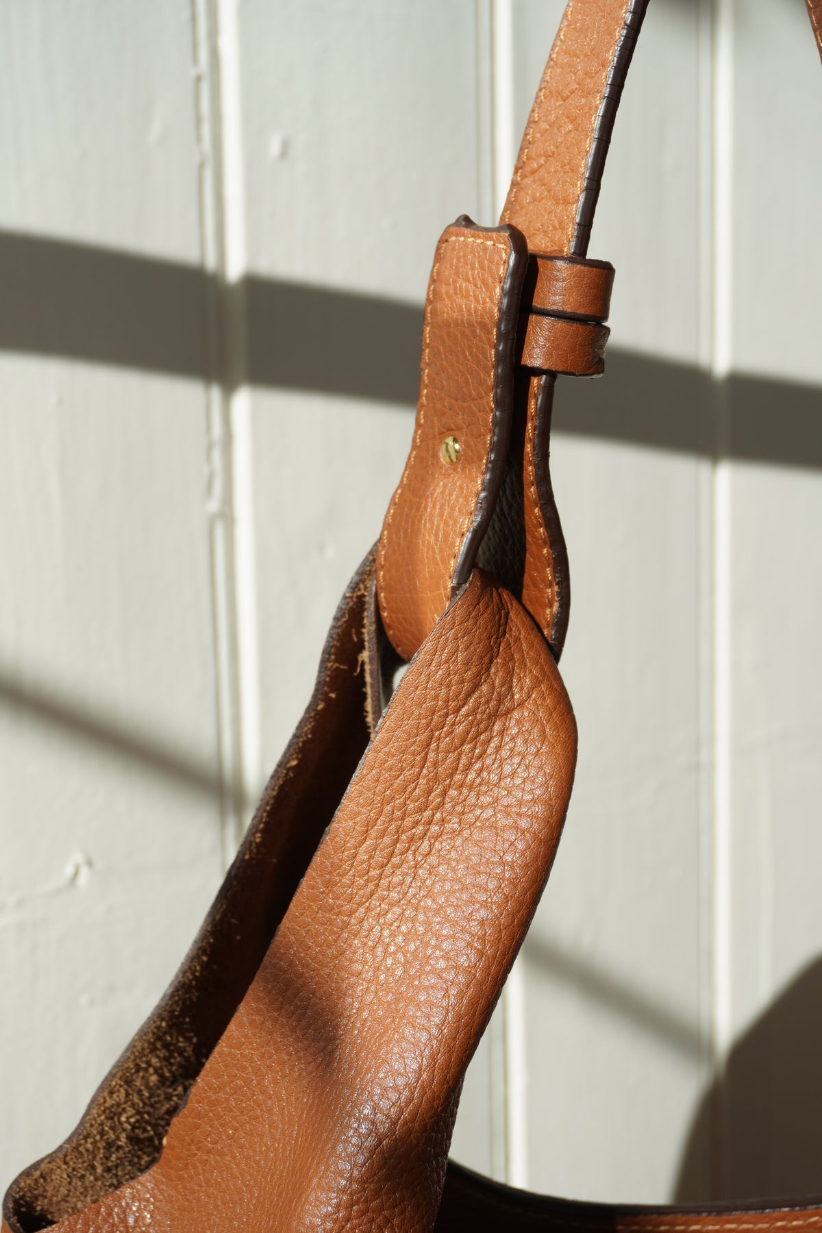 Jil Sander hoboväska i cognacsfärgat läder