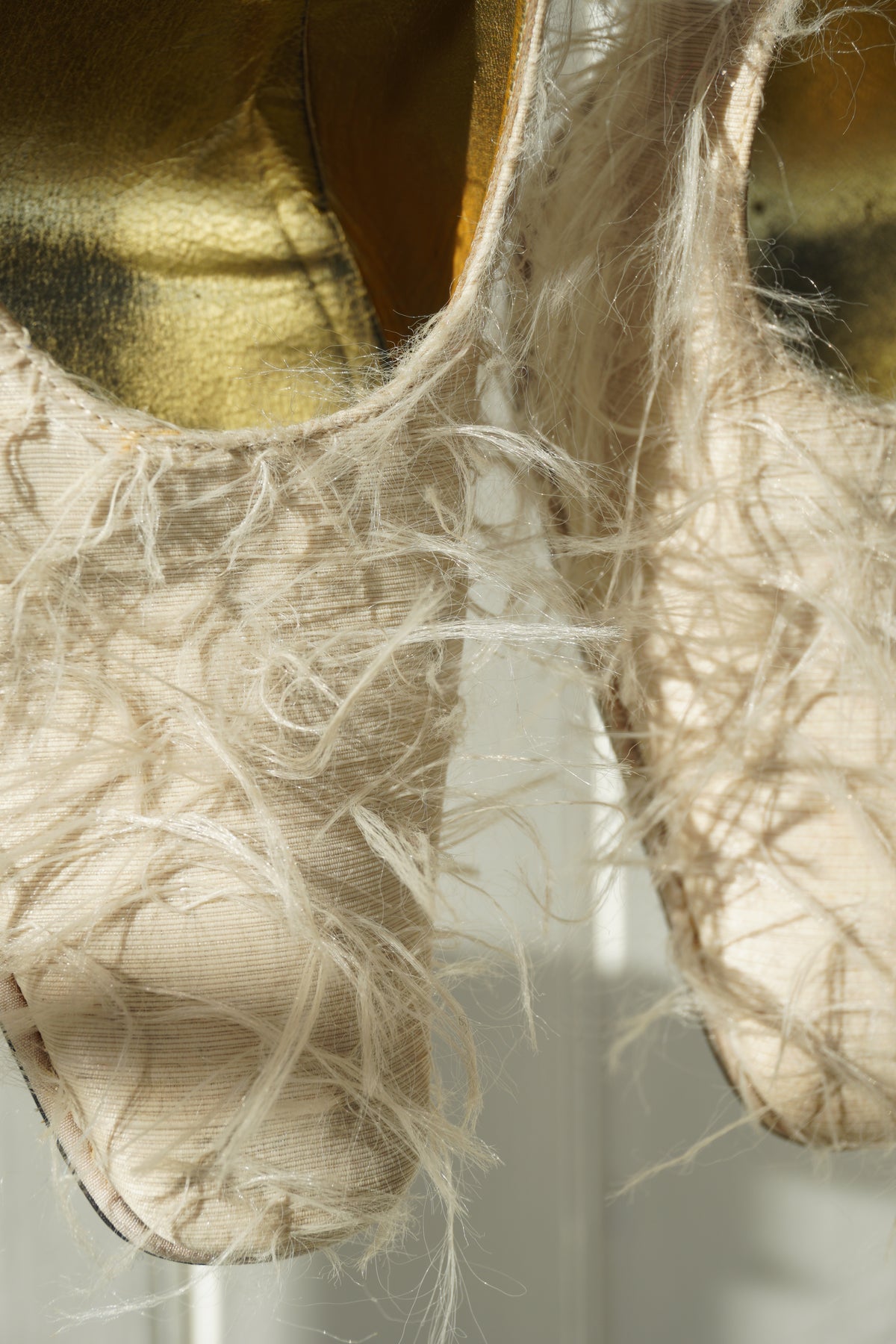 Loriblu klackskor i cremevit textil