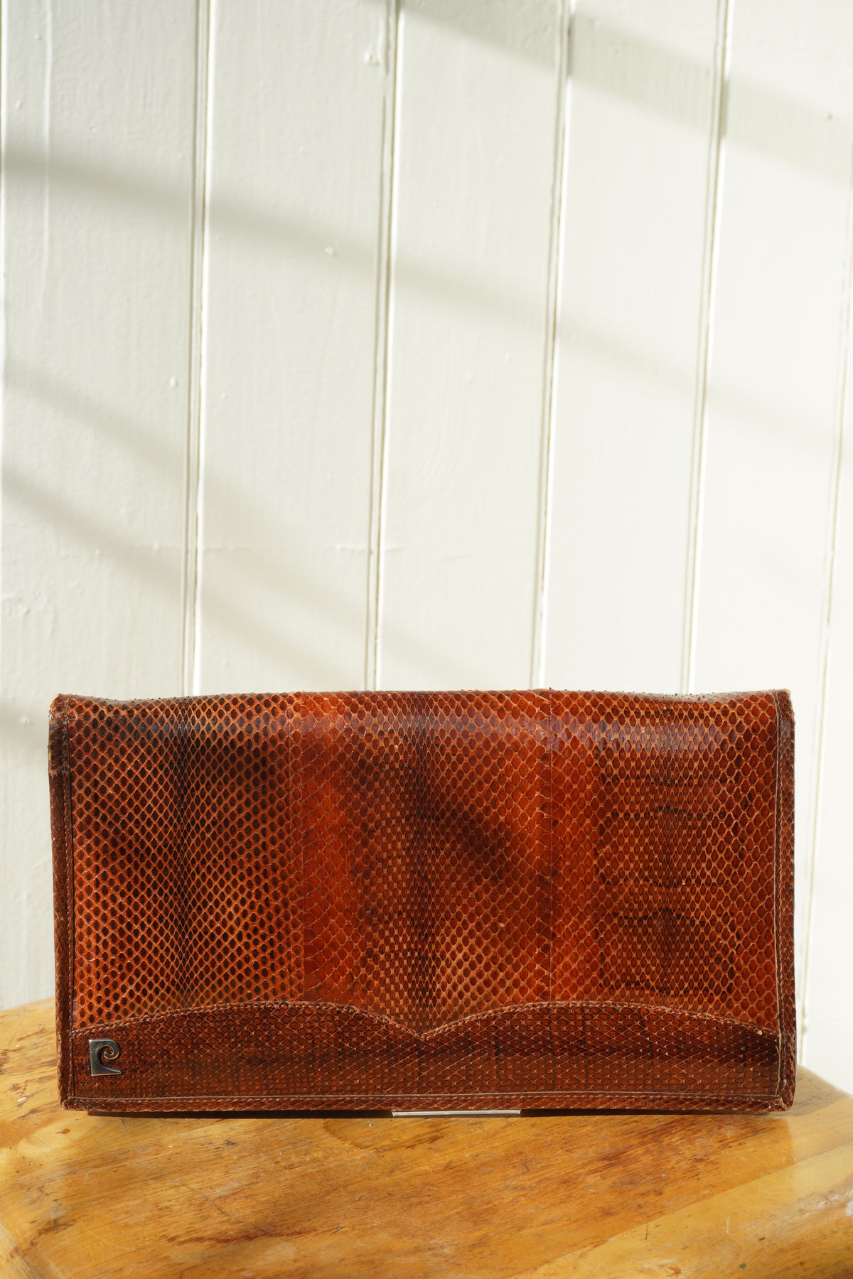 Pierre Cardin clutch med ormskinnsmönster