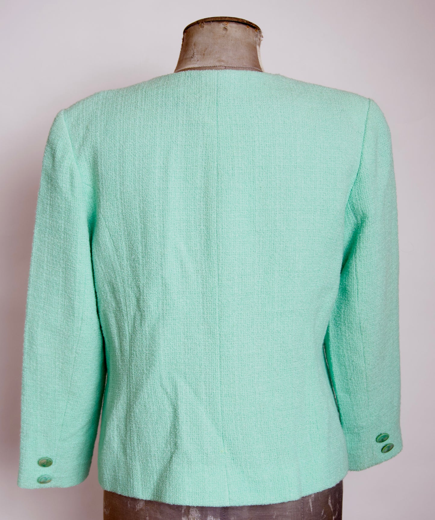YSL Variation kavaj – mintgrön bouclé i ull & klassisk elegans