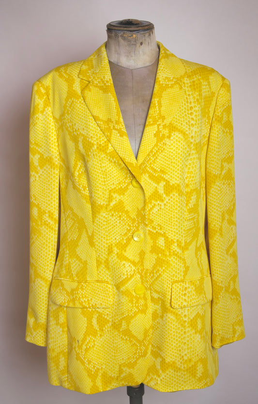 Laurel kavaj i gul sneakprint – elegant statement blazer