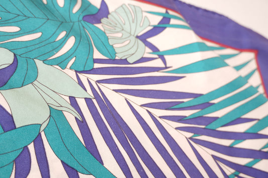 Vintage Christian Dior sidenscarf – tropiskt blommönster