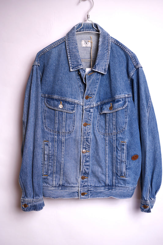 Valentino Jeansjacka – 90-tal Klassisk Denim Trucker