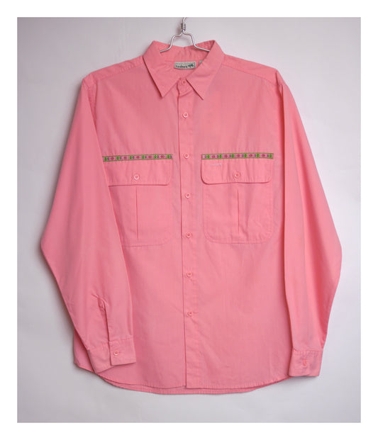 Le Shark Skjorta – Rosa med Broderade Detaljer