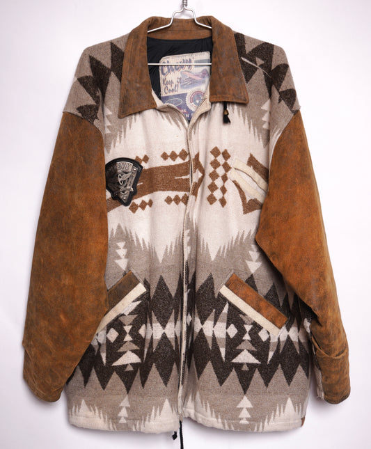 Ull och läder jacka