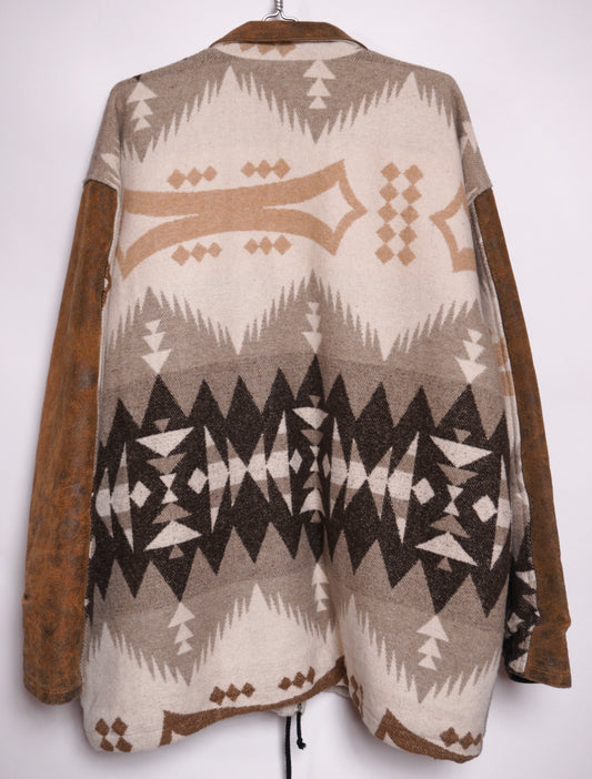 Ull och läder jacka