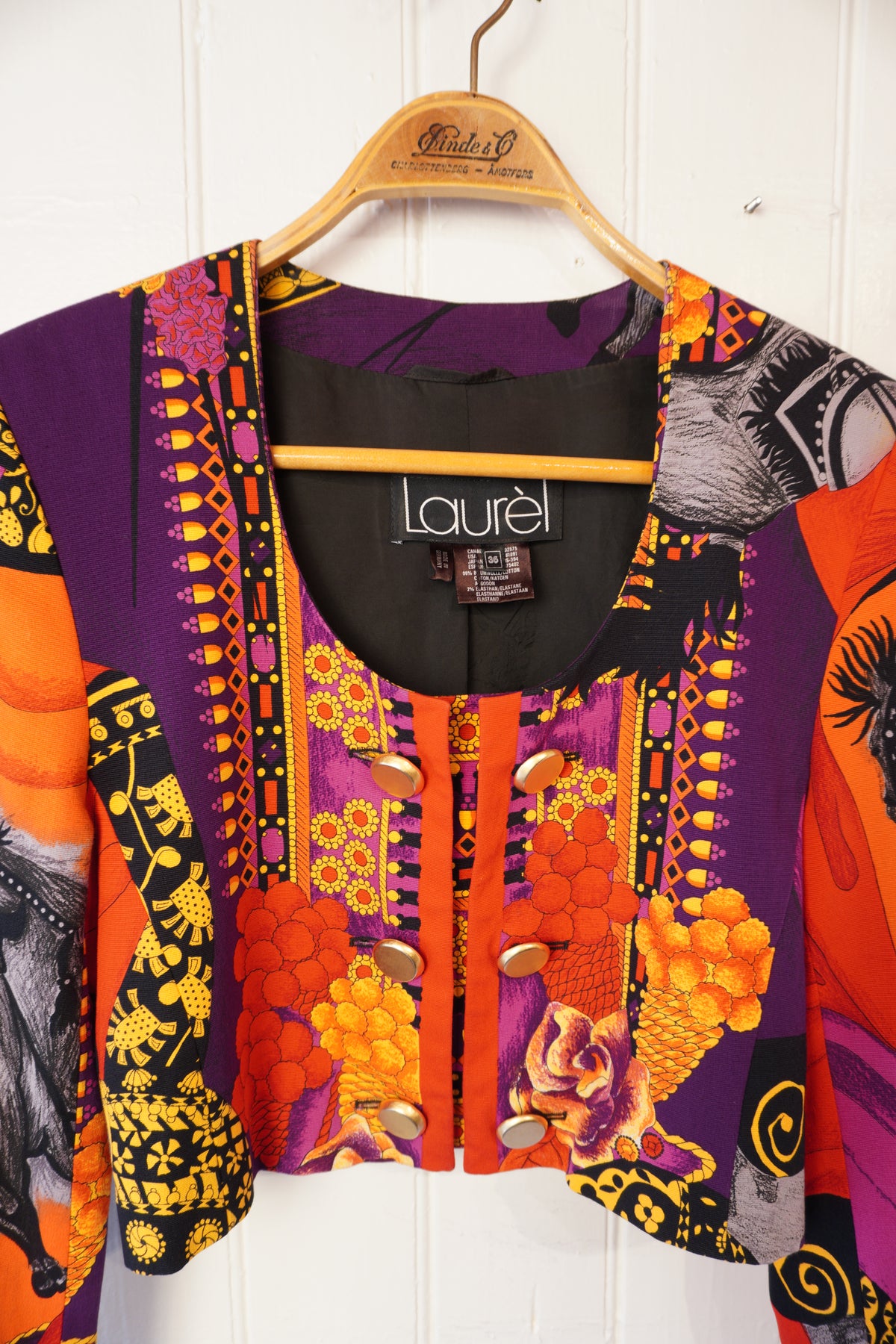 Kort mönstrad vintagekavaj – Laurel