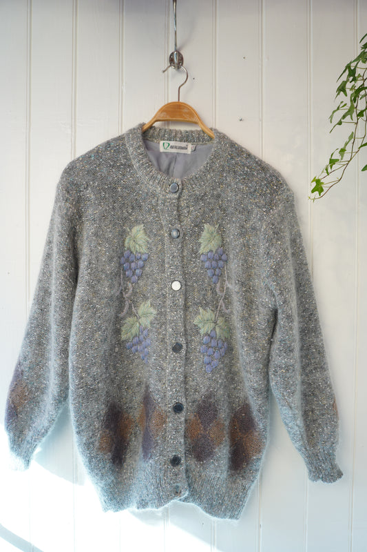 Vintage stickad kofta med broderier – Aierluoman