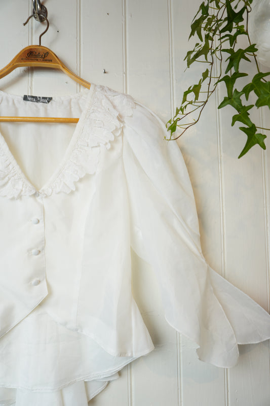 Vintageblus med volanger – Vera Mont