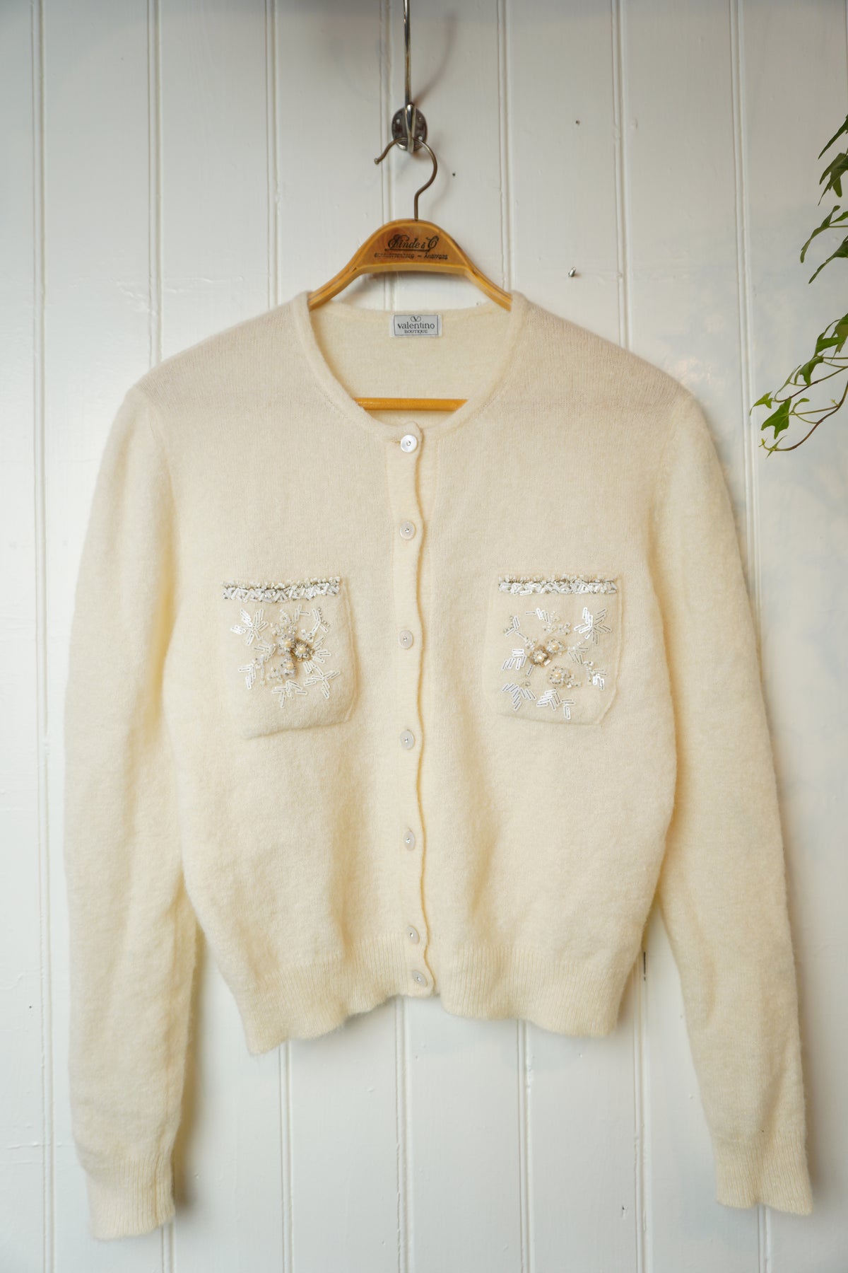 Valentino Boutique vintage kofta med pärlbroderier