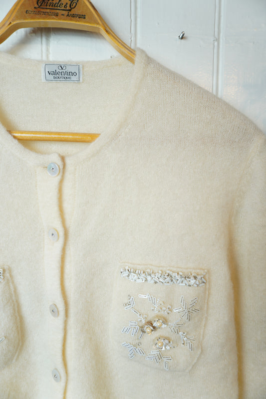 Valentino Boutique vintage kofta med pärlbroderier