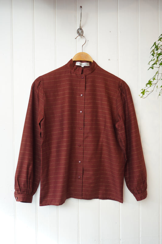 Roströd blus med guldränder – Christian Dior