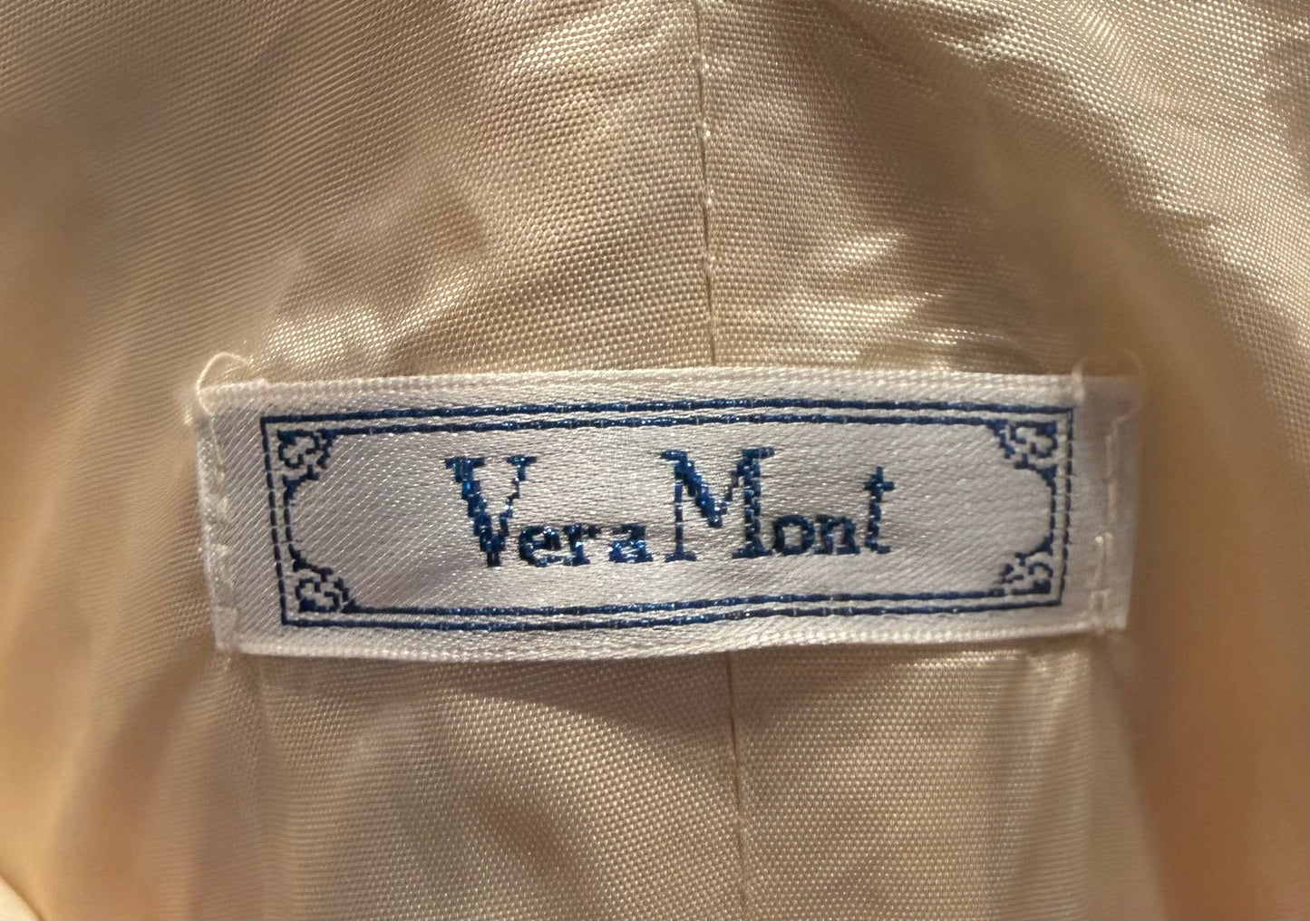 Vera Mont vintage klänning – 70/80-tal – randig i jordnära toner